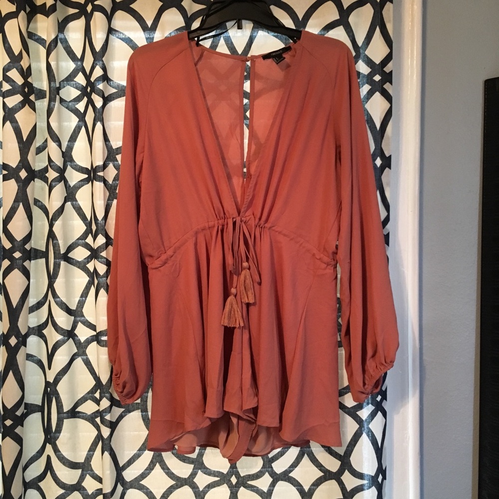 Deep v-neck romper